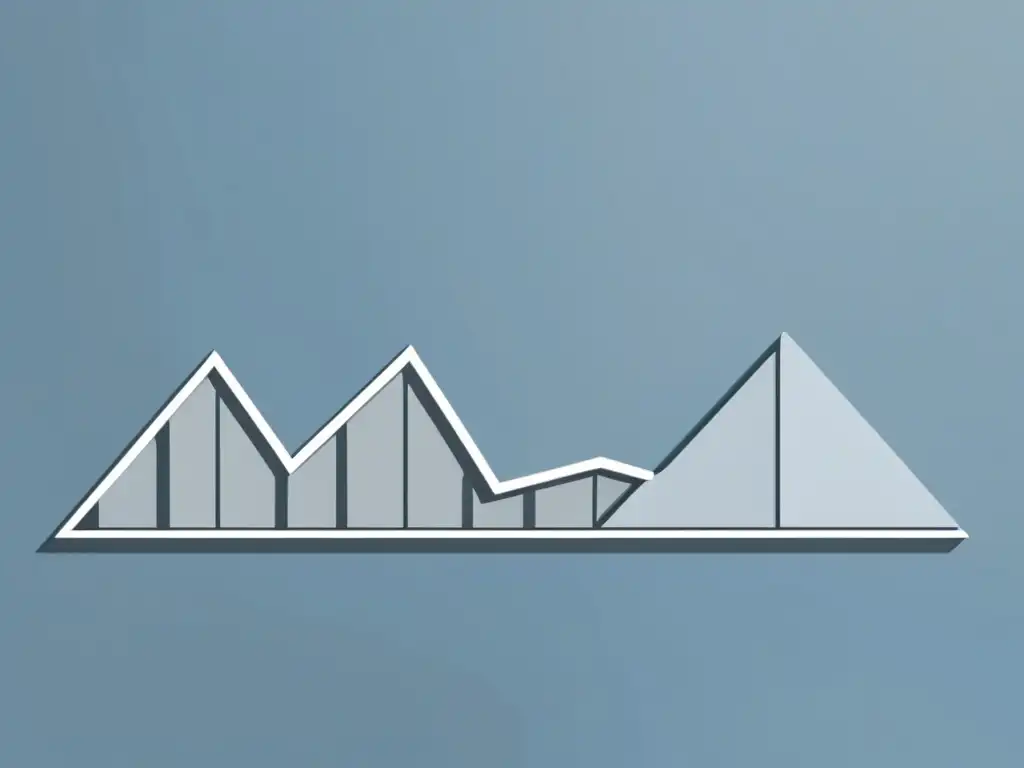 Ilustración minimalista de un gráfico bursátil con picos y valles, simbolizando ciclos económicos