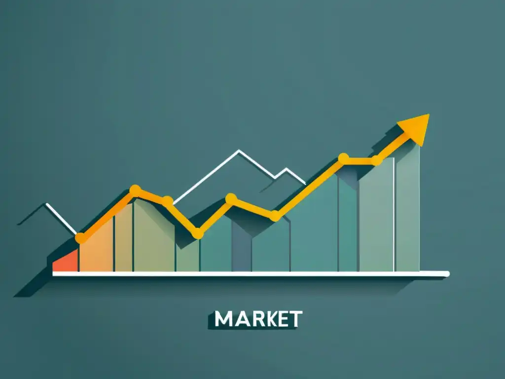 Gráfica minimalista del mercado de valores con líneas fluctuantes, en un estilo moderno y profesional