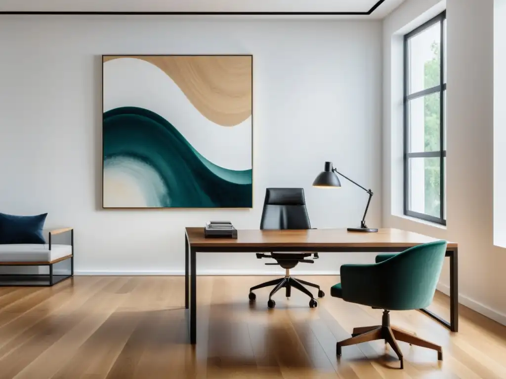 'Oficina minimalista con muebles austriacos