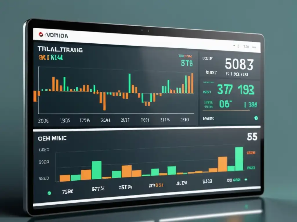 Una plataforma de trading minimalista y sofisticada que muestra datos de mercado en tiempo real