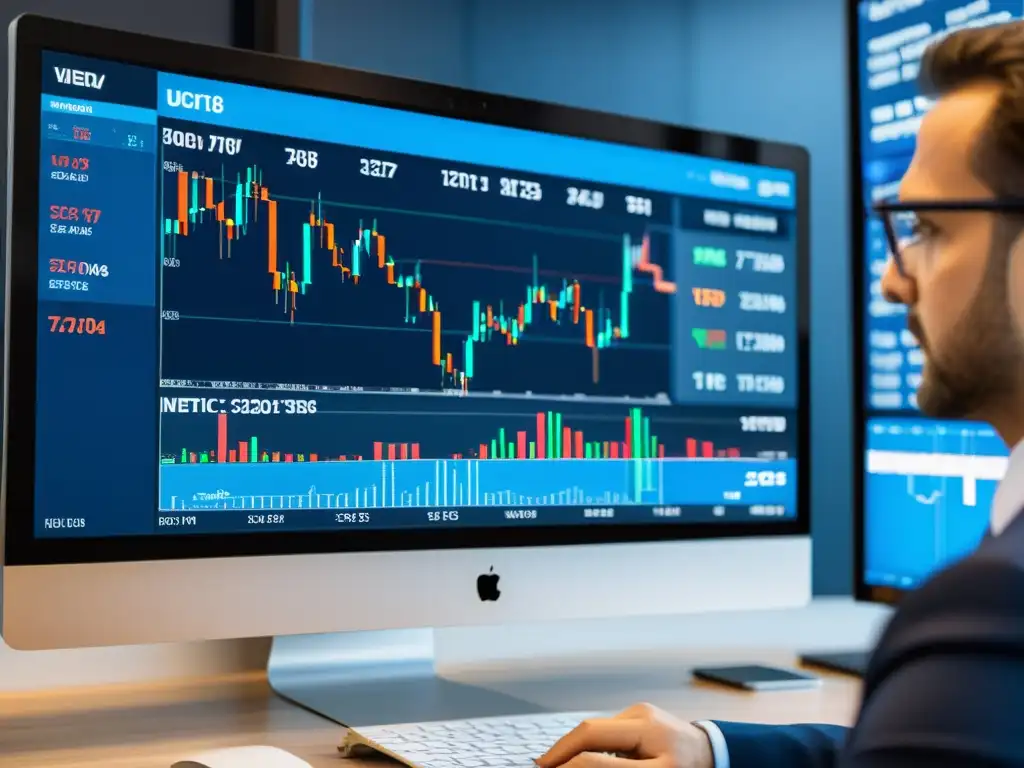 Una plataforma de trading moderna y elegante, con gráficos detallados y herramientas analíticas avanzadas