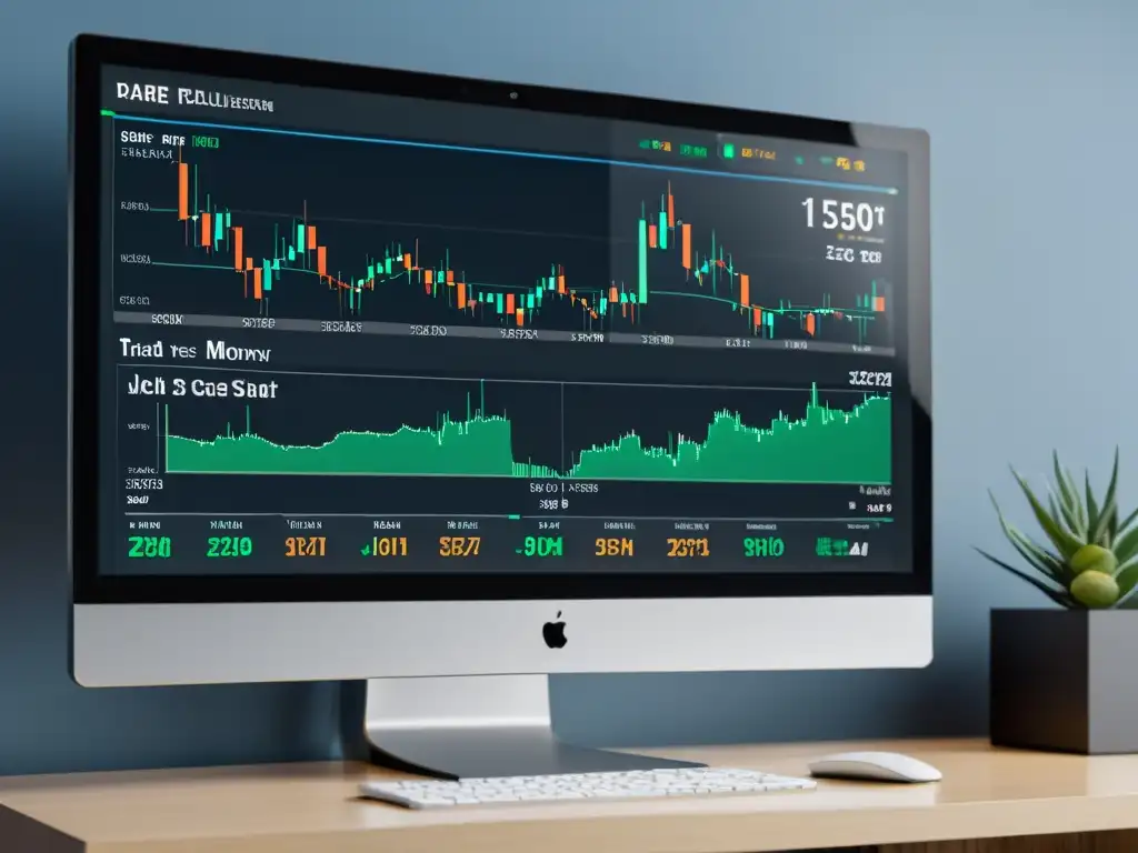 Una plataforma de trading moderna con gráficos e indicadores para análisis fundamental