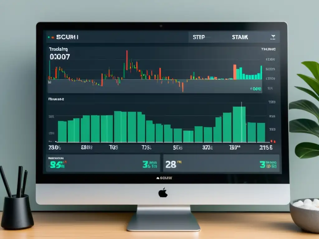 Una plataforma de trading moderna y sofisticada con datos en tiempo real y herramientas de trading, transmitiendo profesionalismo y eficiencia