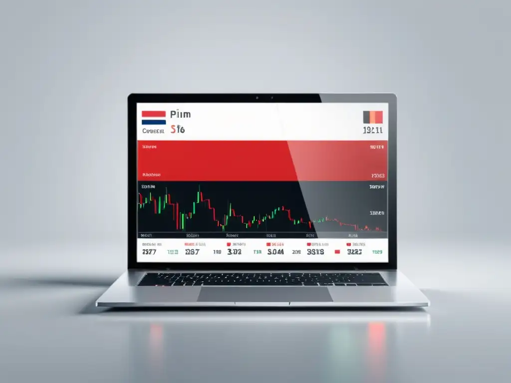 Plataformas de trading para austriacos: una interfaz moderna y elegante con la bandera de Austria sutilmente reflejada