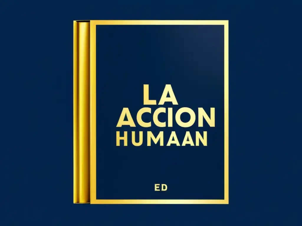 La Acción Humana: Elegancia en Oro Sobre Azul Portada impecable de 'La Acción Humana' de Ludwig von Mises