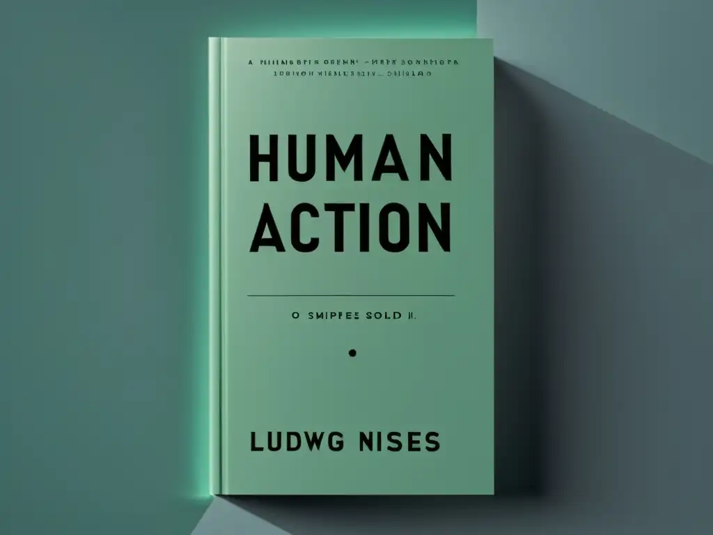 Portada del libro 'La acción humana' de Ludwig von Mises en alta resolución, con tipografía elegante sobre fondo sólido