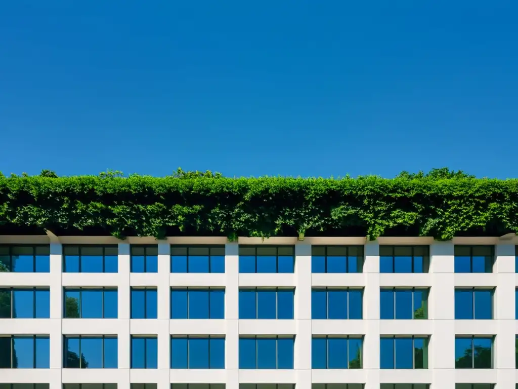 El Ludwig von Mises Institute en Auburn, Alabama, rodeado de exuberante vegetación y destacando su arquitectura moderna bajo un cielo azul