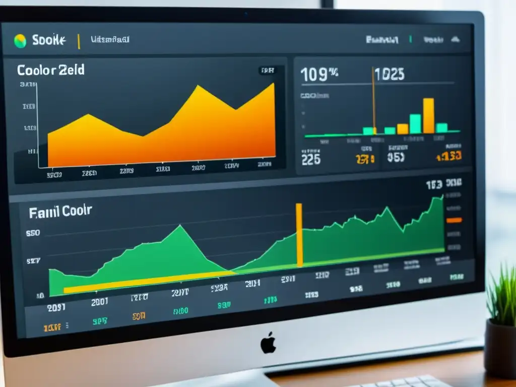 Un sofisticado software de gestión para decisiones financieras en un moderno dashboard con gráficos y datos en tiempo real