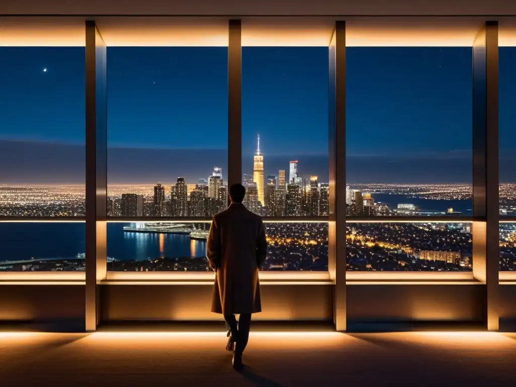 Vista nocturna de la ciudad iluminada, con orden y tranquilidad