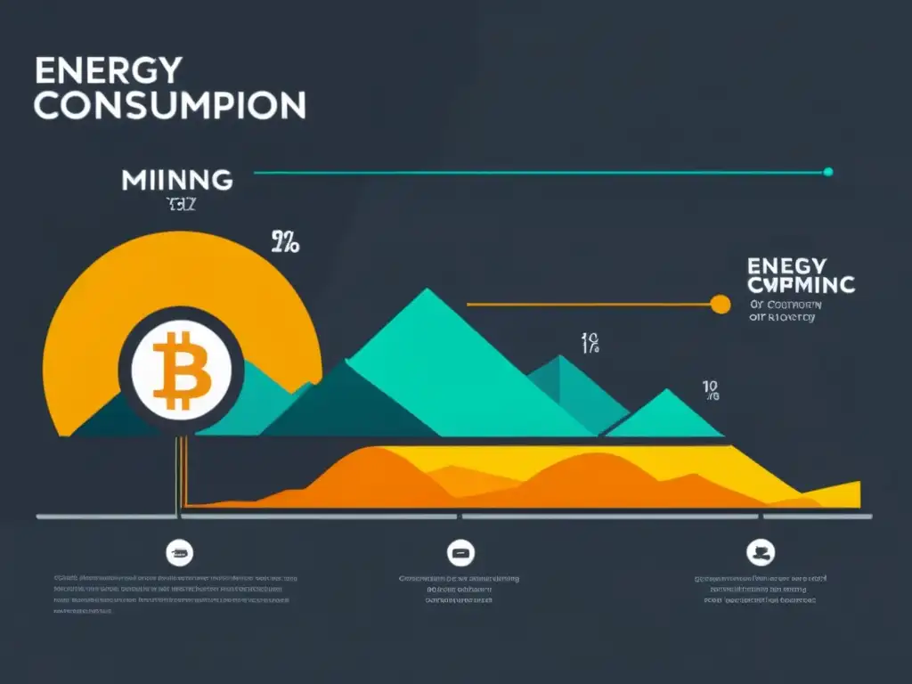 Comparación visual del consumo energético en minería de criptomonedas y minería tradicional, representando el contraste entre instalaciones modernas y minas de carbón